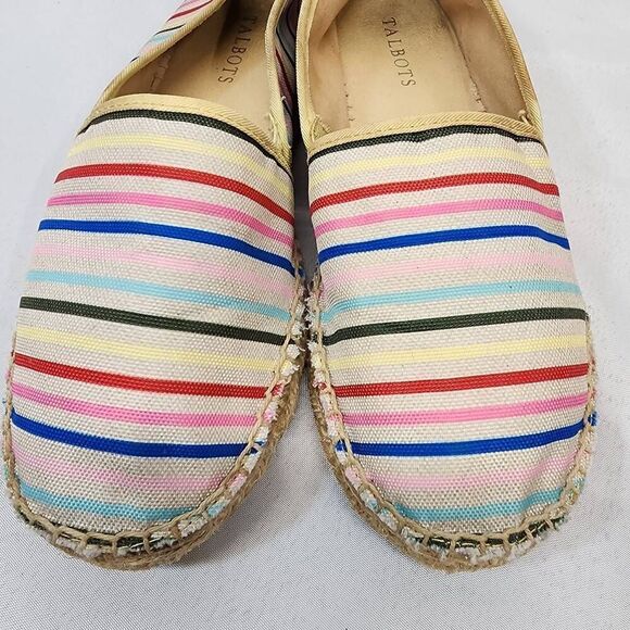 Talbots Women's 7.5 Izzy Horizons Striped Espadrille Canvas Slip-On Comfort Shoe - Picture 5 of 10